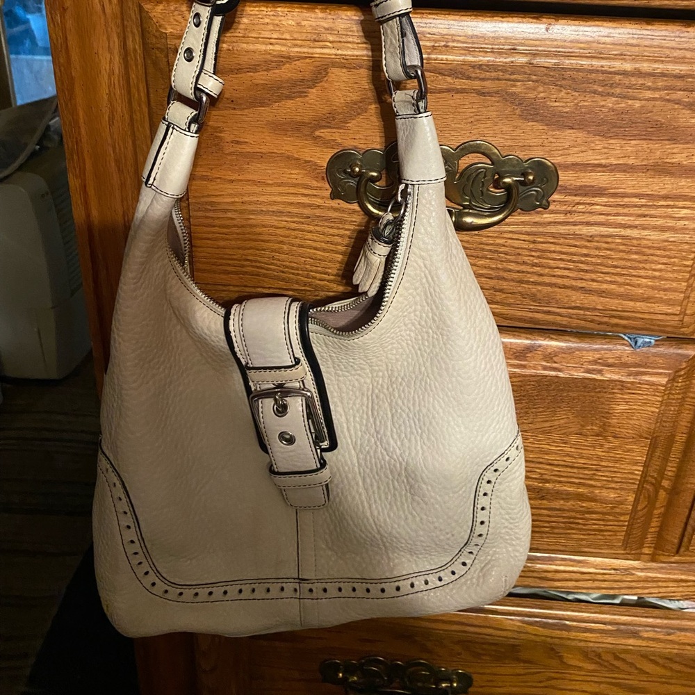 Vintage leather coach handbag
